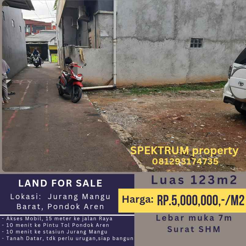 dijual tanah pondok benda pamulang