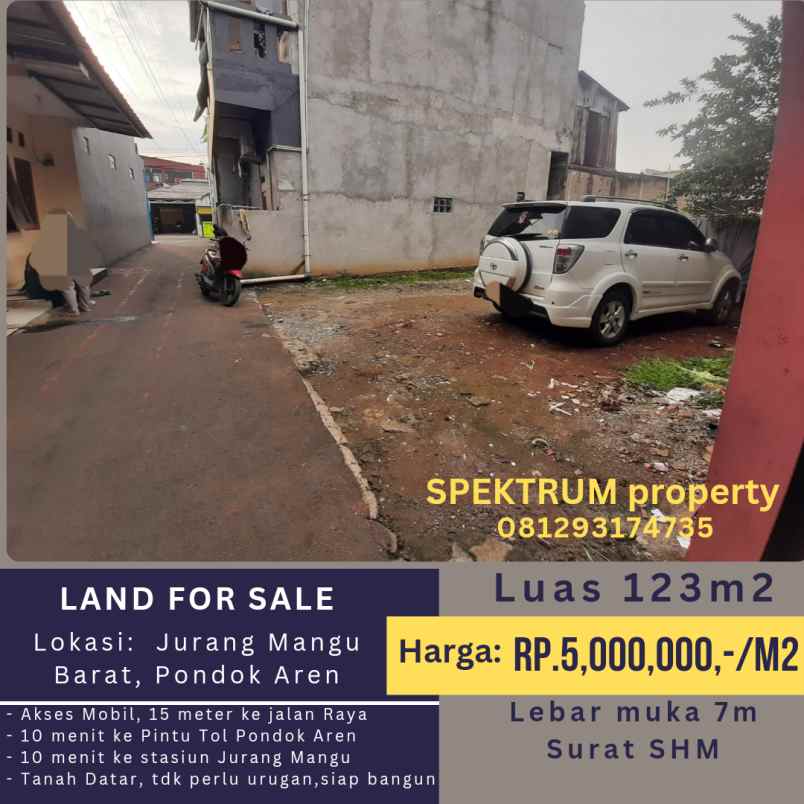 dijual tanah pondok benda pamulang