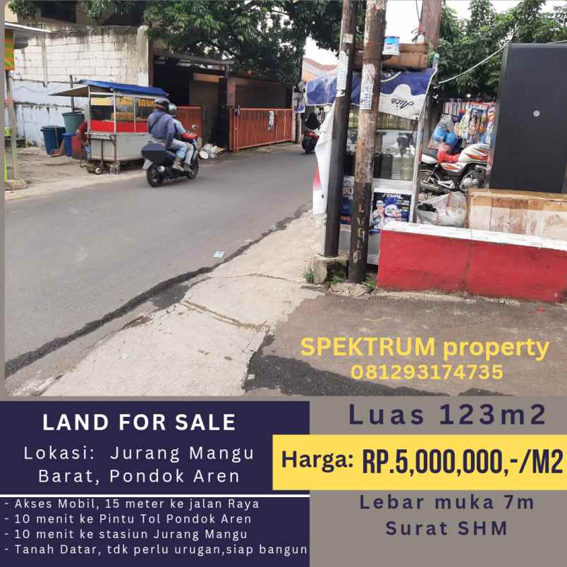 dijual tanah pondok benda pamulang