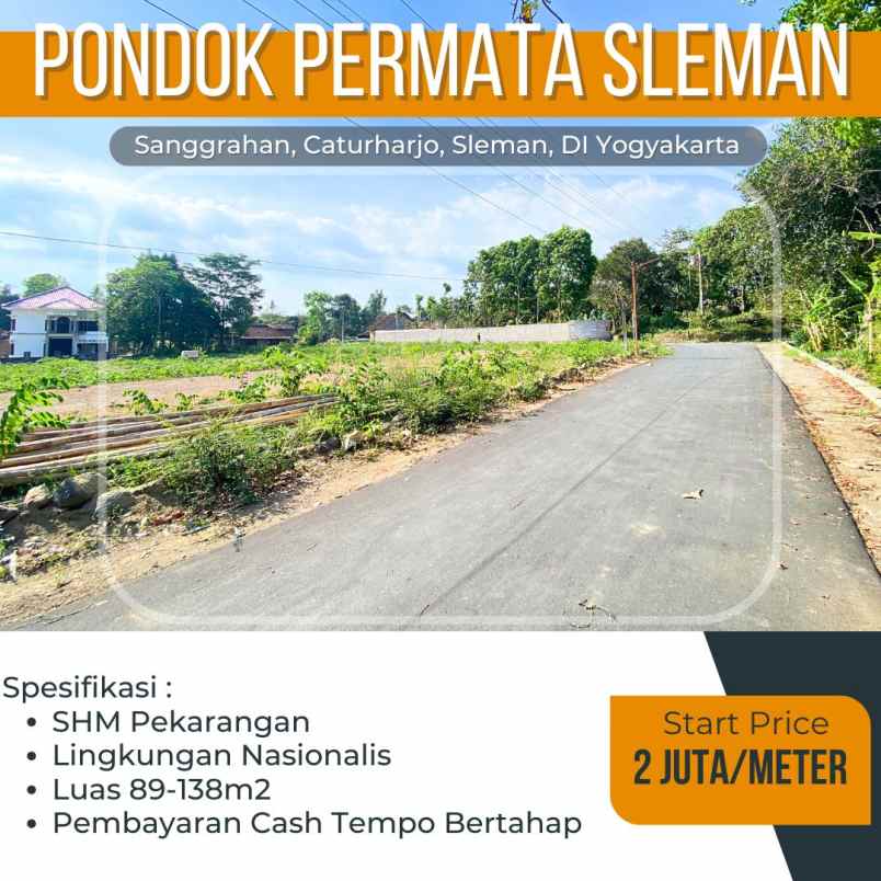 dijual tanah sanggrahan caturharjo