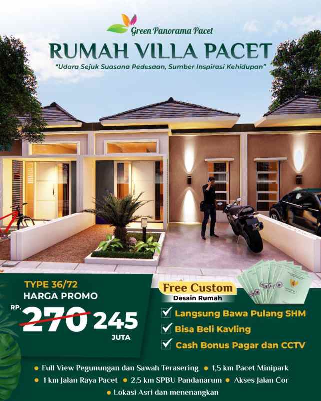 dijual villa jl raya pacet mojokerto