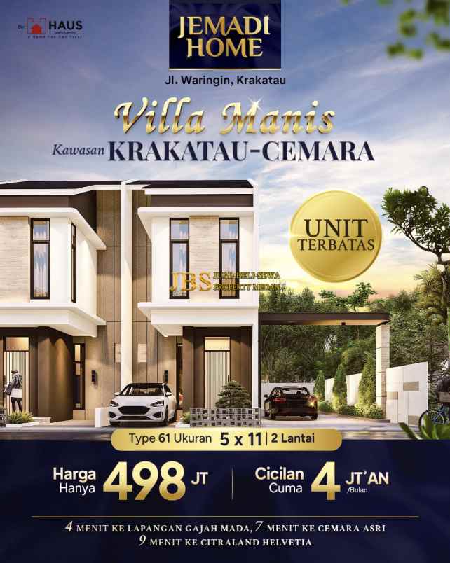 dijual villa komplek jemadi home jalan