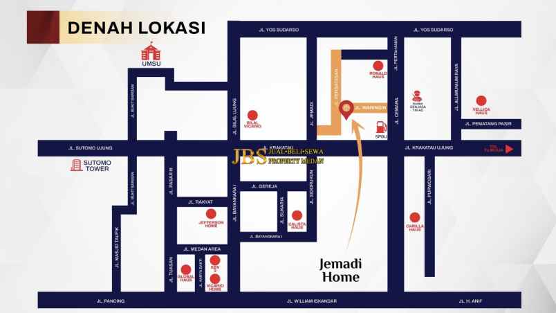 dijual villa komplek jemadi home jalan