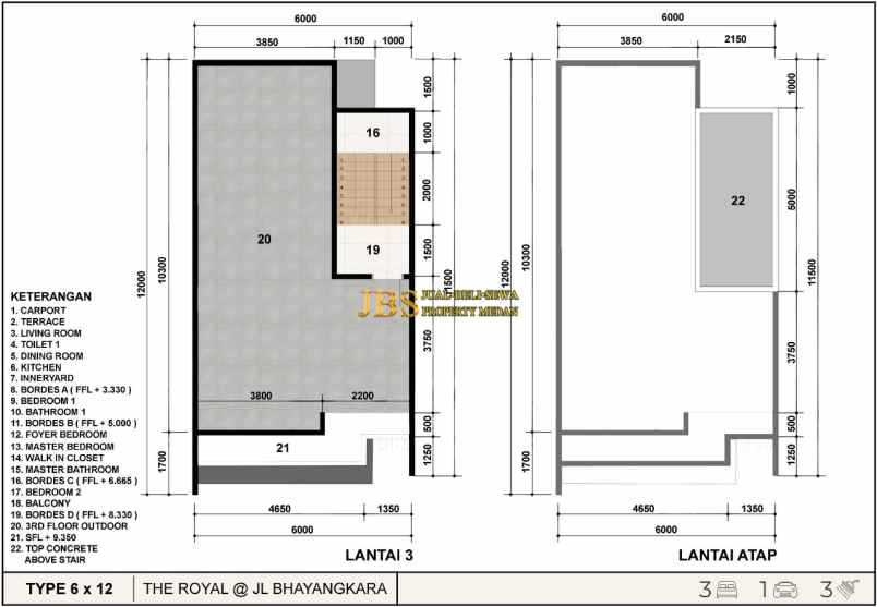 dijual villa komplek the royal jalan