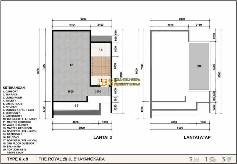 dijual villa komplek the royal jalan