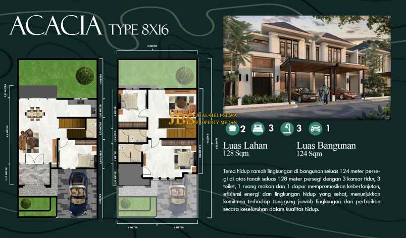 dijual villa m city swiss of medan