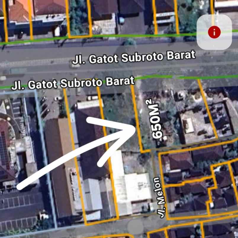 disewakan tanah raya gatot subroto barat