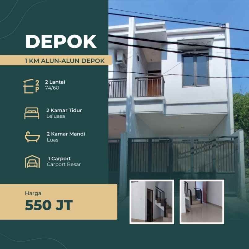 jual rumah baru di cilodong depok dekat alun2