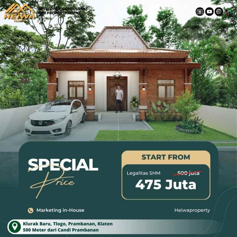 jual rumah joglo modern kualitas premium di prambanan