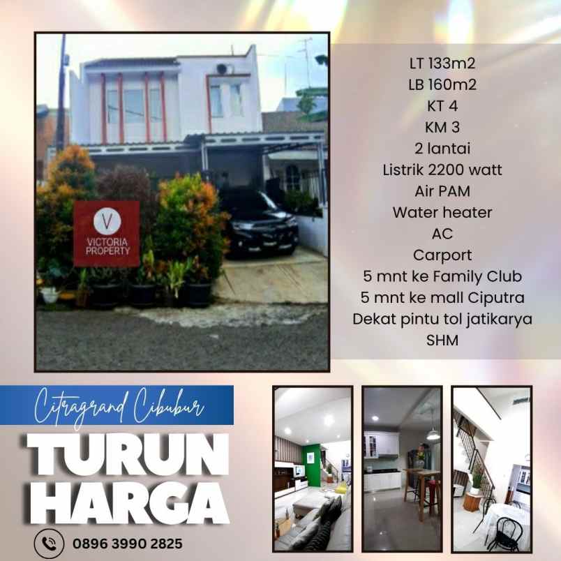 jual rumah siap huni cluster depan citra gran cibubur