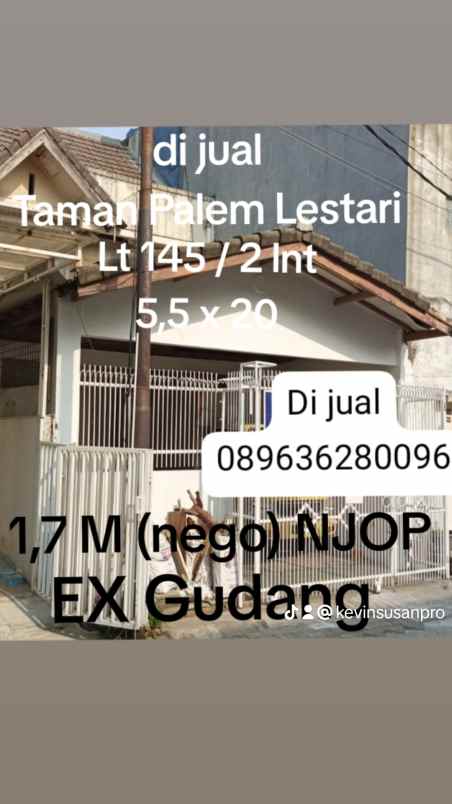 jual rumah taman palem lestari harga njop