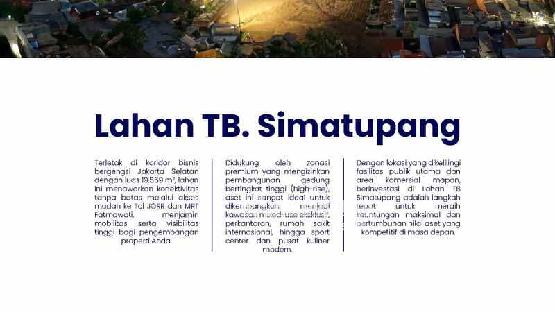 lahan prime 1 9ha di jalur emas tb simatupang