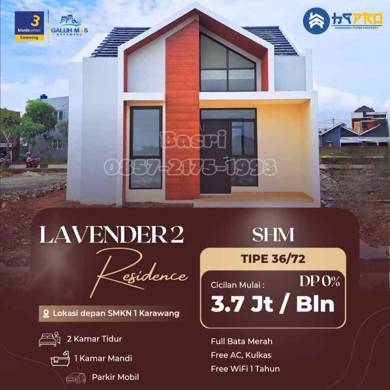 lavender 2 rumah 0 dp full bata merah terbaik