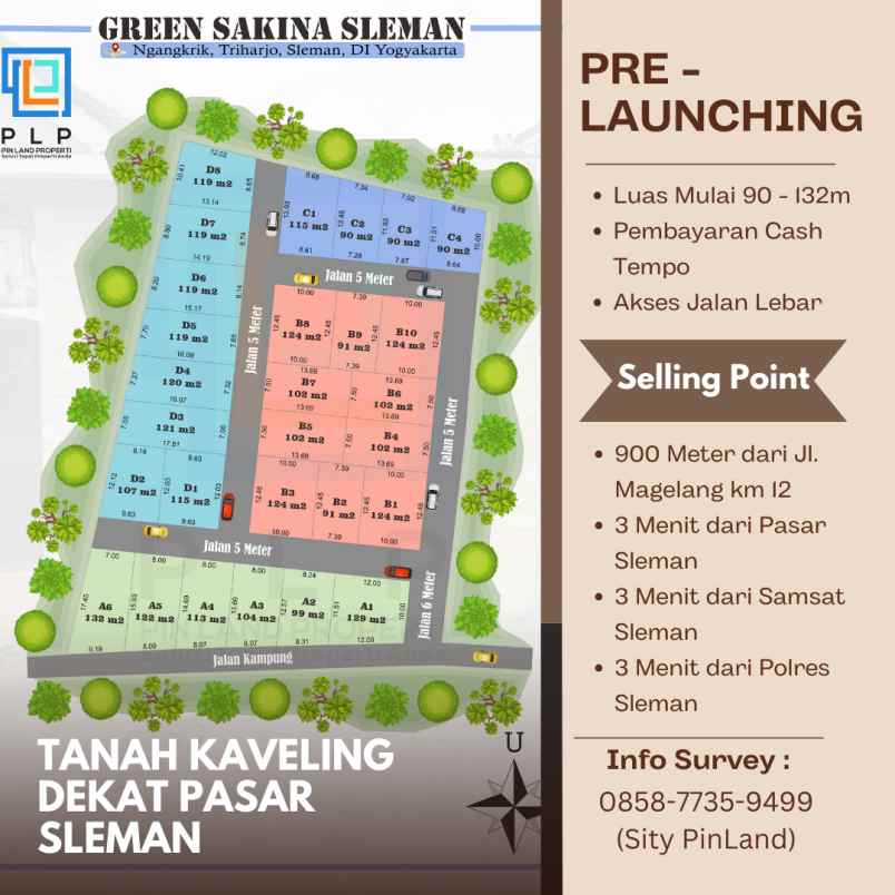 pre launching tanah kaveling murah dekat pasar sleman