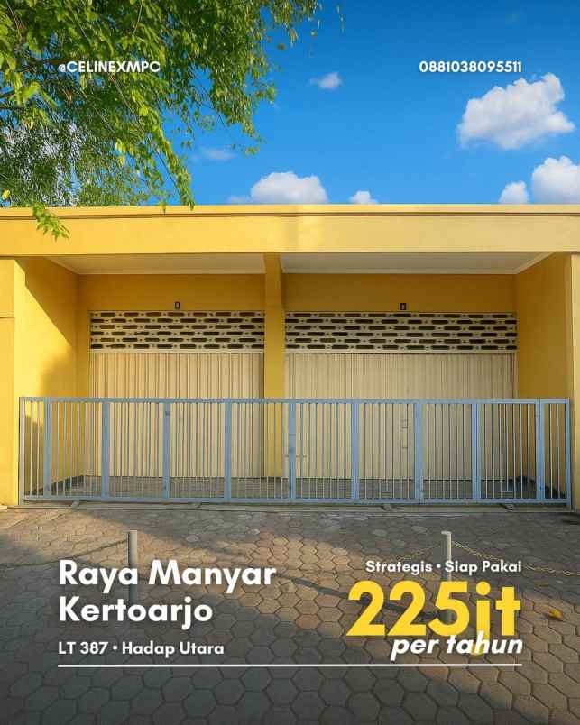 ruko raya manyar kertoarjo strategis siap pakai