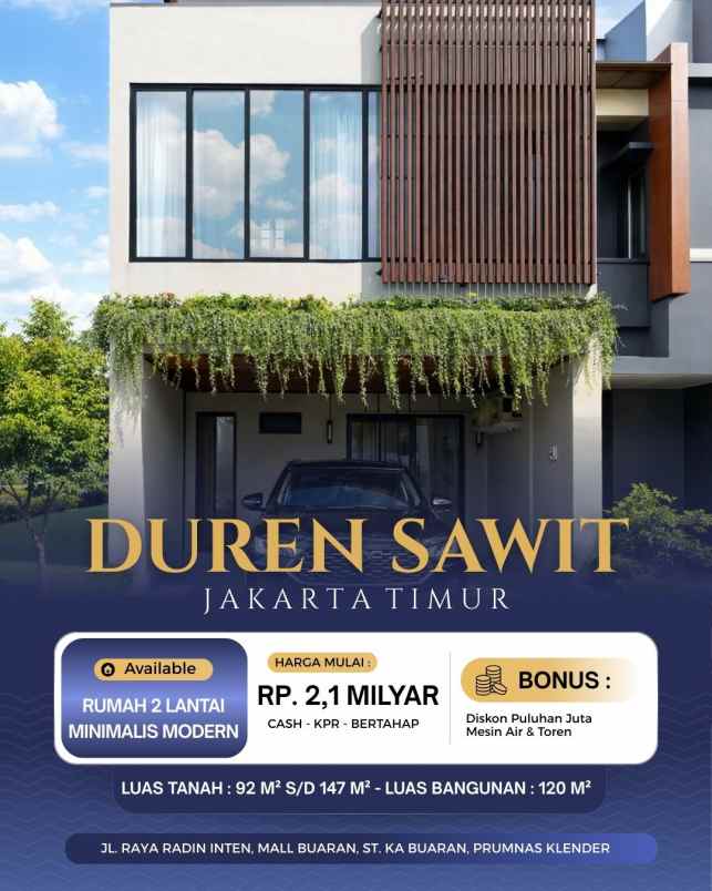 rumah 2 lantai di jantung duren sawit jakarta timur
