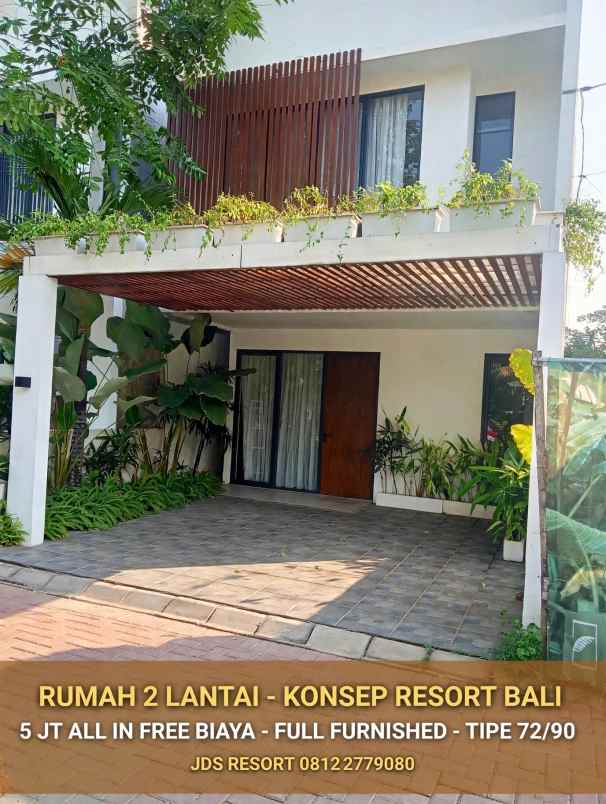 rumah 2 lantai konsep resort 5jt all in full furnished