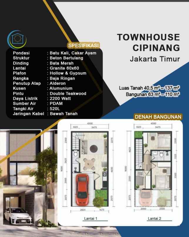 rumah 2 lantai modern di cipinang jakarta timur