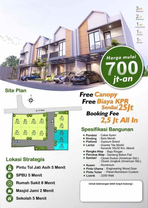 rumah 2 lantai scandinavian bekasi