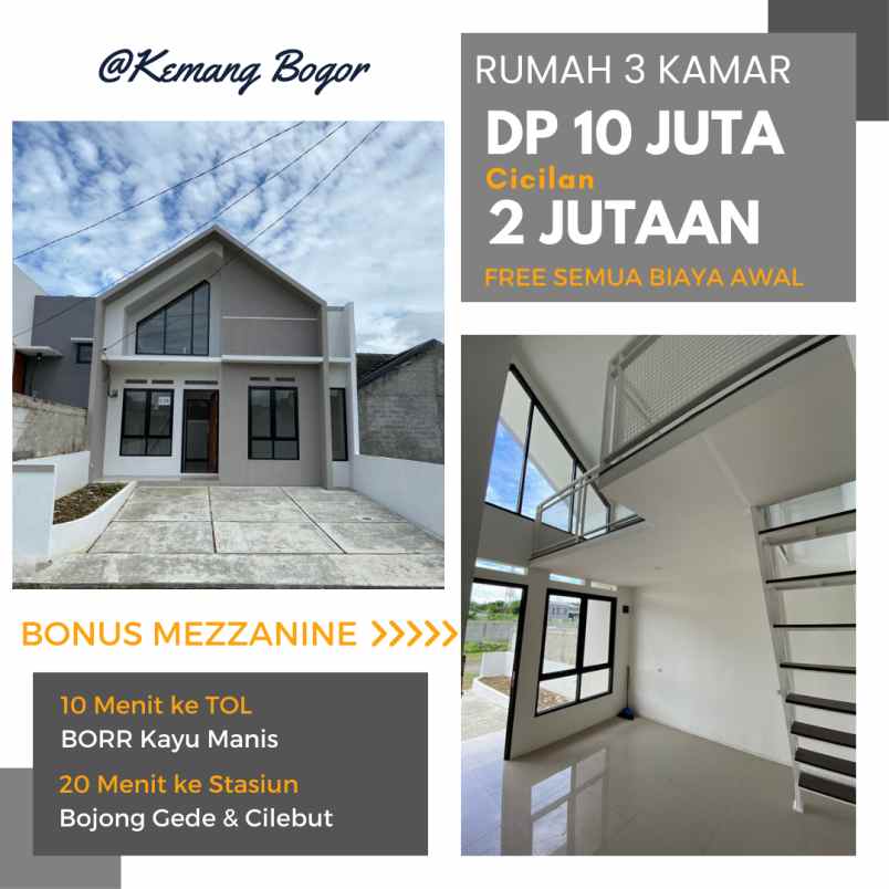 rumah dijual dp 10jt cicilan 2 jutaan kemang