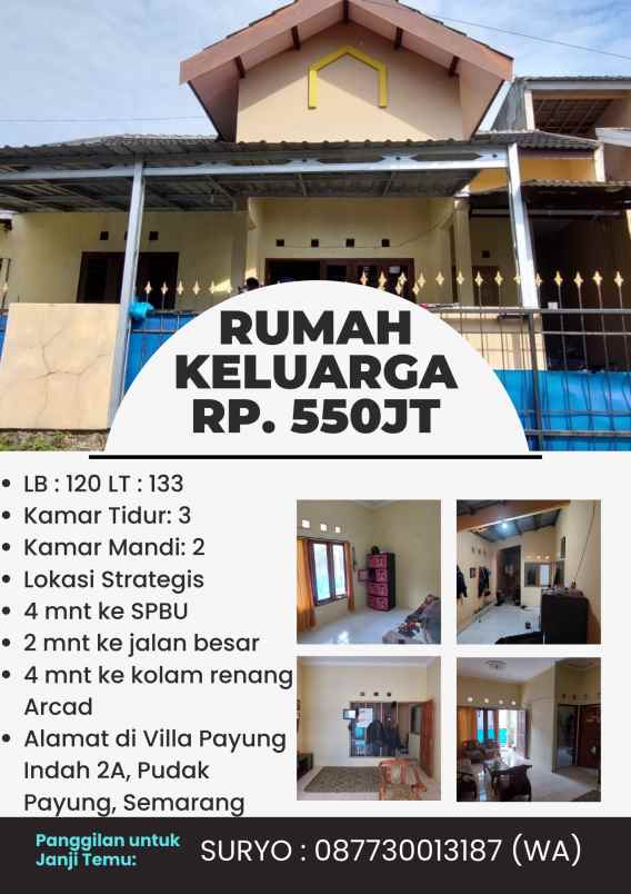 rumah keluarga strategis di pudak payung kota semarang