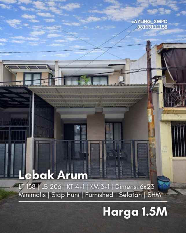 rumah lebak arum minimalis furnished carport 2