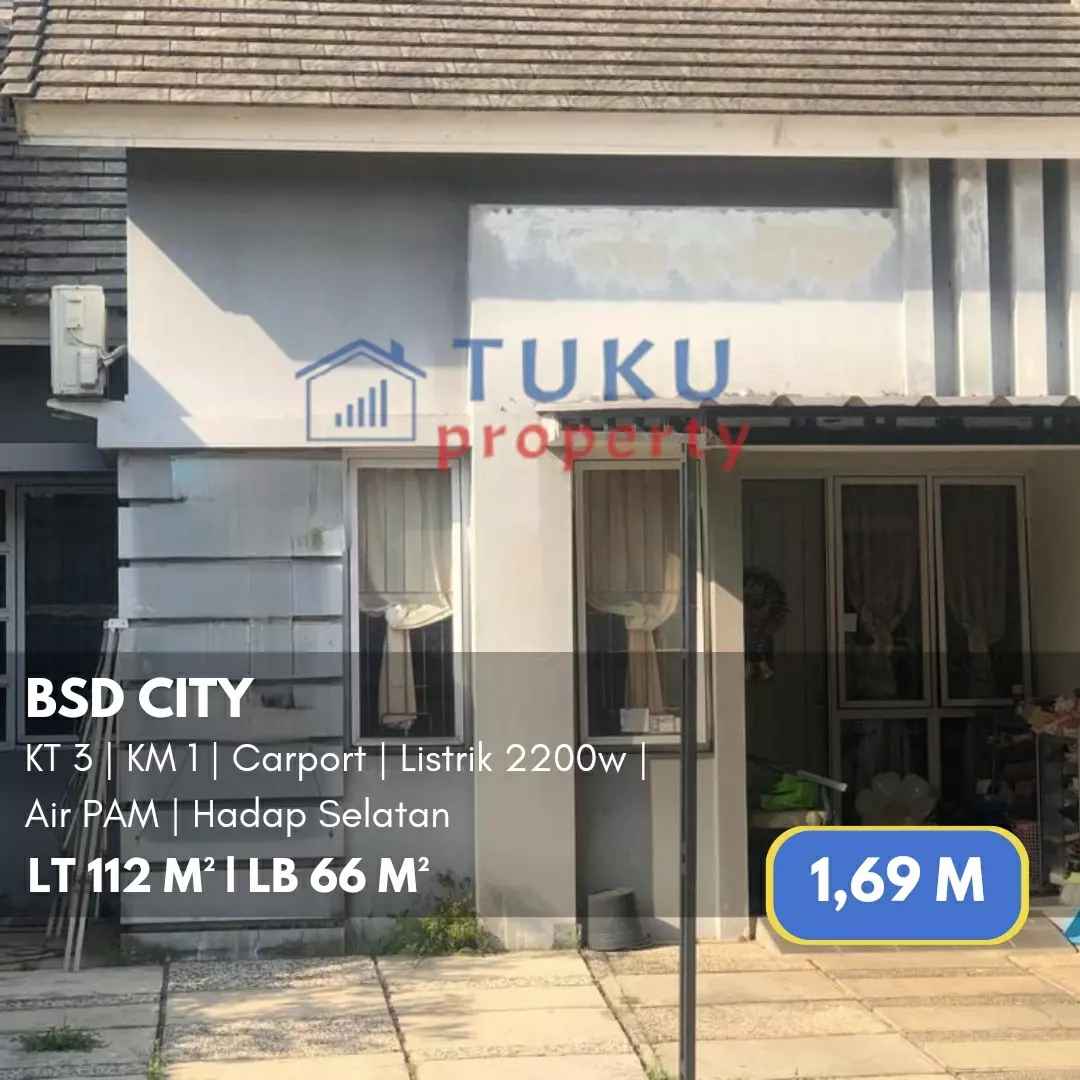 rumah murah sevilla bsd 1 69m nego