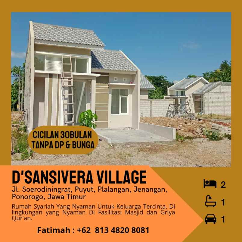 rumah murah syariah satu lantai di ponorogo