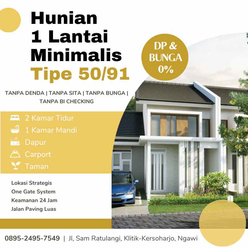 rumah ngawi minimalis tipe 50 91 murah