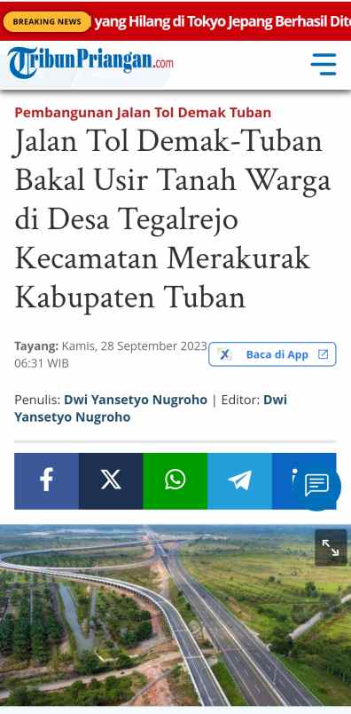 tanah area perencanaan toll demak tuban