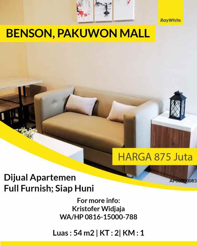 dijual apartemen apartemen benson pakuwon