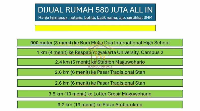 dijual kost wedomartani