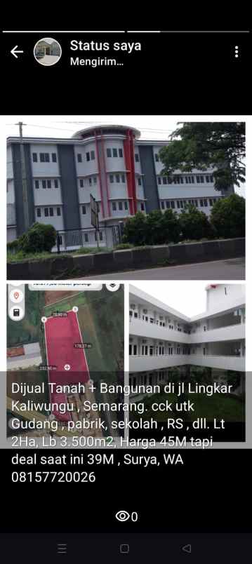 dijual ruang usaha di jl lingkar kaliwungu kab kendal