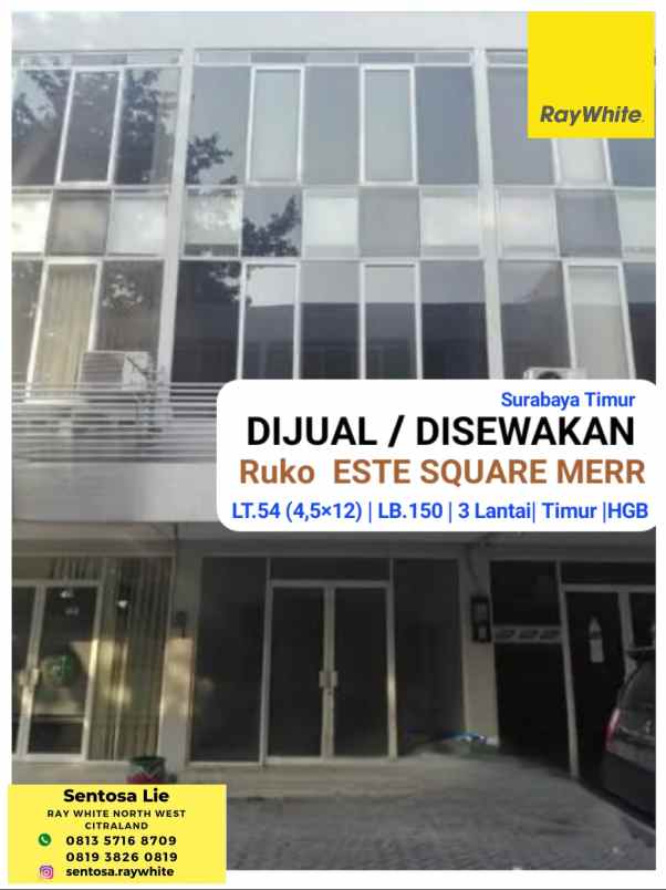 dijual ruko gudang kantor dr ir h soekarno