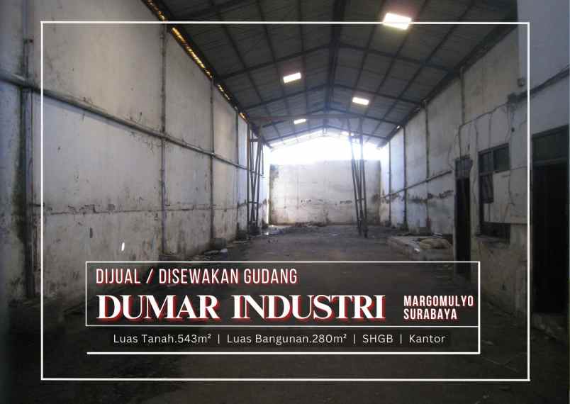 dijual ruko gudang kantor jl dumar industri