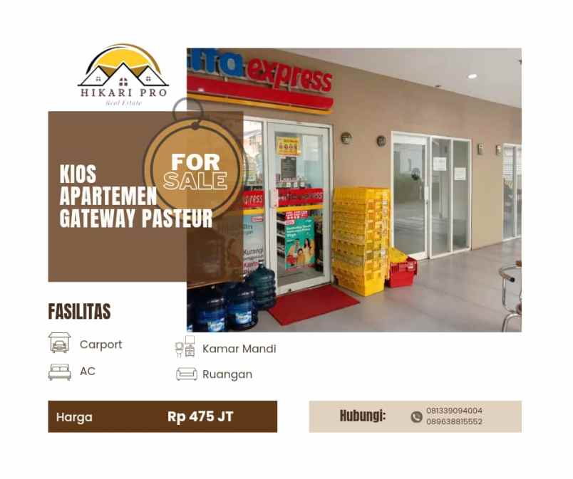 dijual ruko gudang kantor kec cicendo