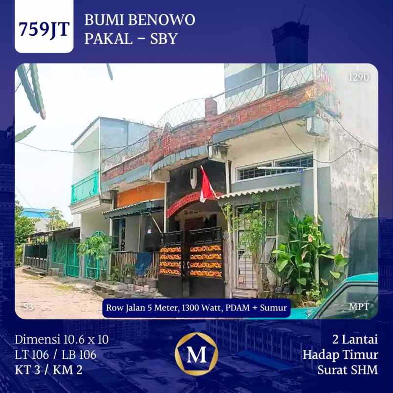 dijual rumah bumi benowo