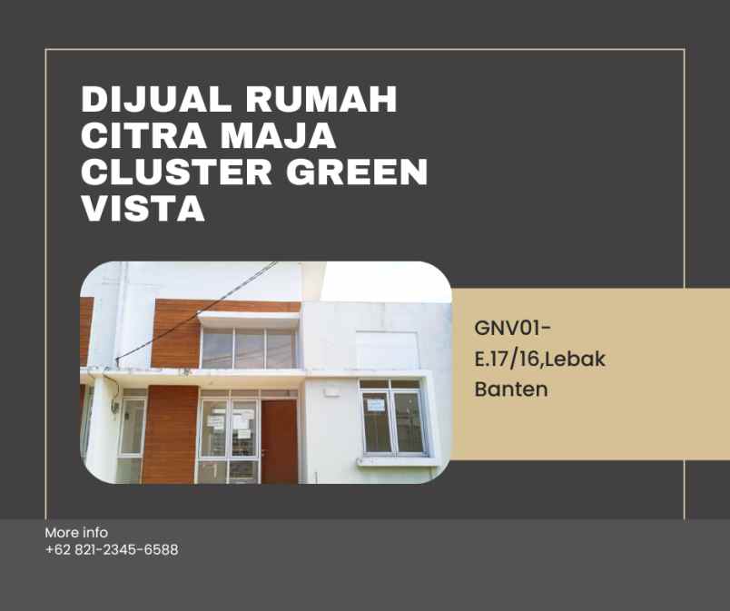 dijual rumah citra maja cluster green vista