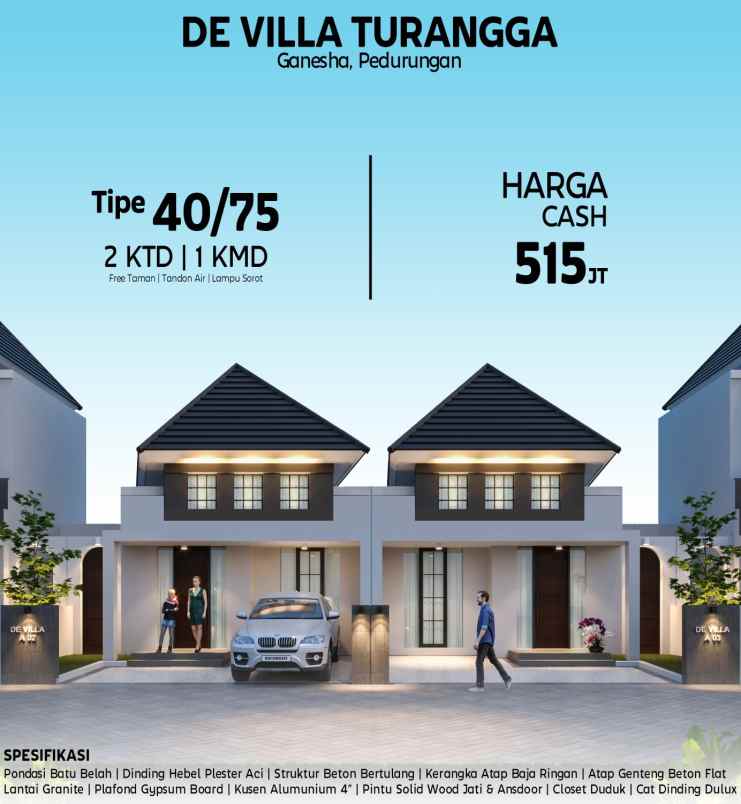 dijual rumah de villa turangga