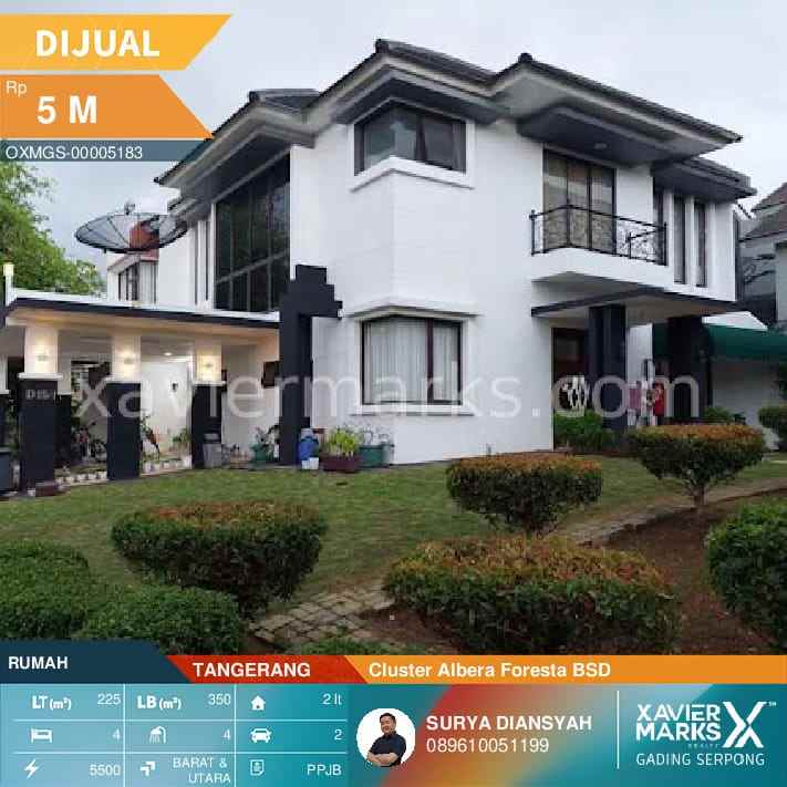 dijual rumah hook di cluster albera foresta bsd