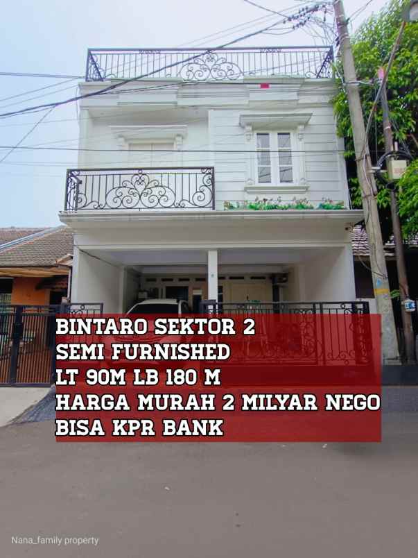 dijual rumah jalan raya komplek bintaro