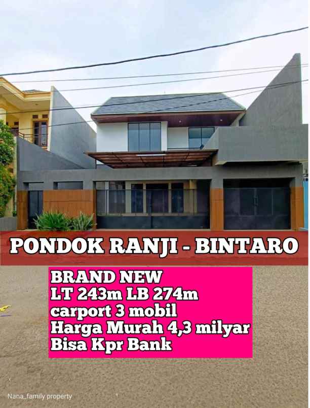 dijual rumah jalan raya rengas pondok