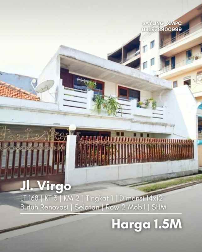 dijual rumah jalan virgo
