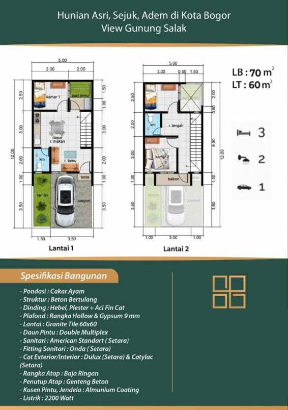 dijual rumah jl cibeureum sunting kp