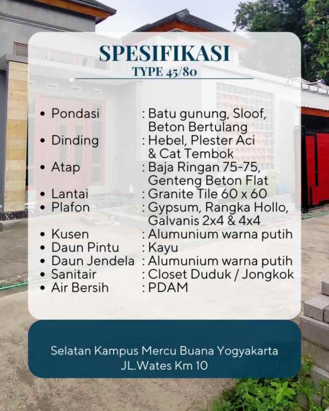 dijual rumah jl jogja wates km 10