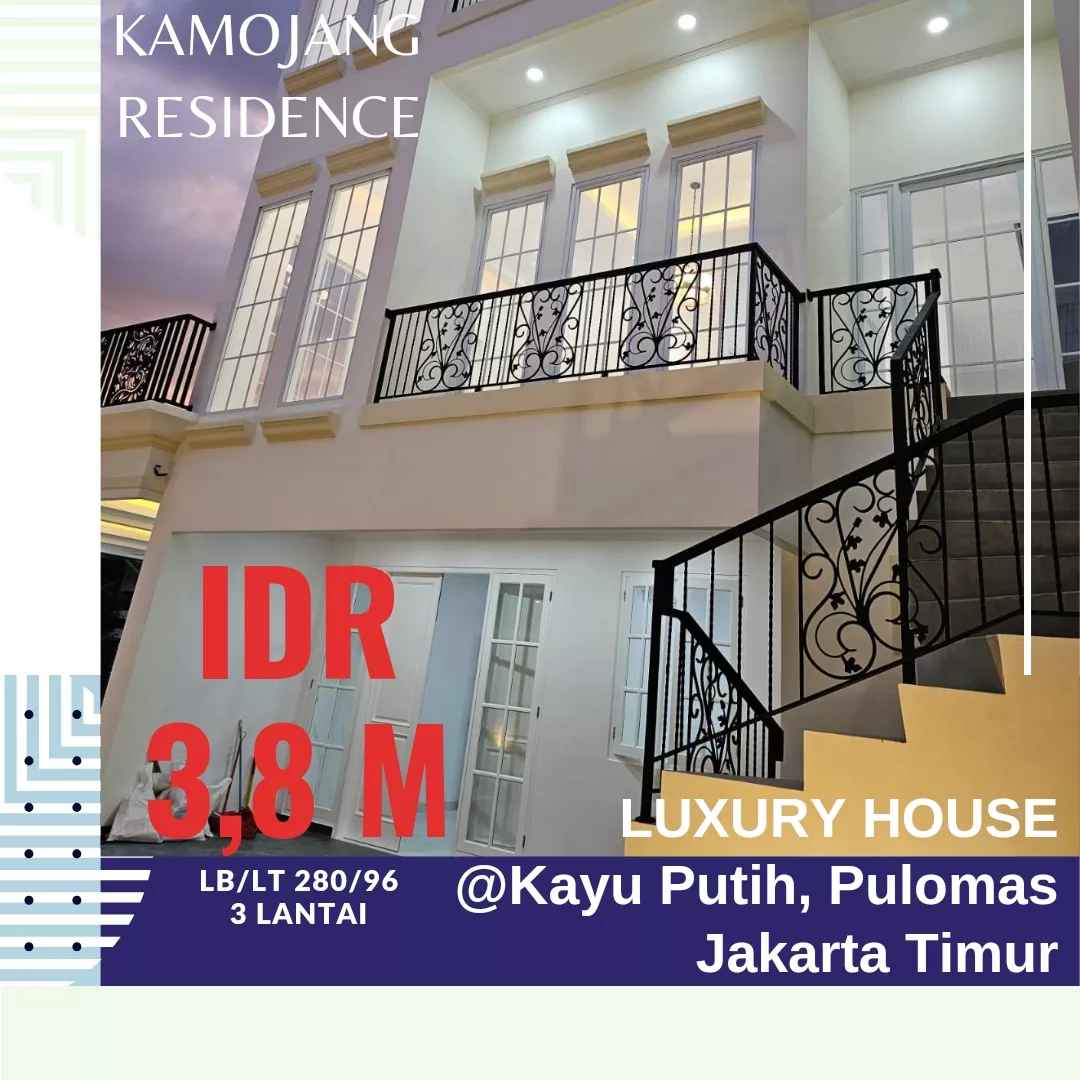 dijual rumah jl raya kayu putih pulomas