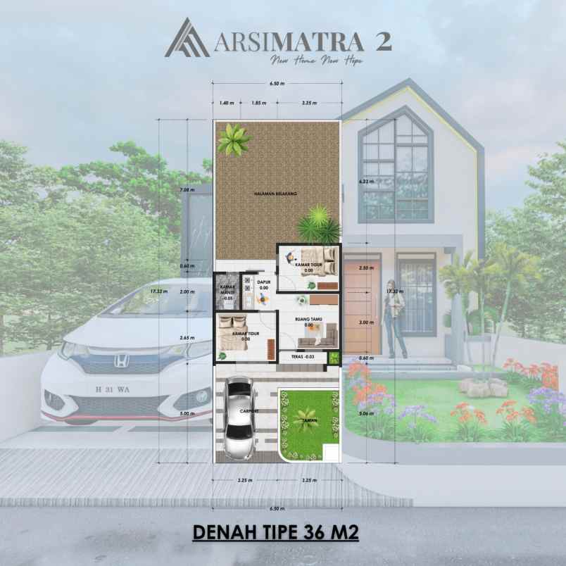 dijual rumah kaliburak rt 001 rw 001