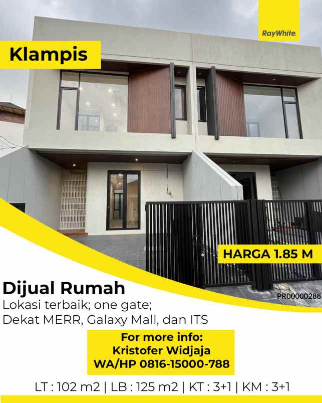 dijual rumah kanso house klampis semolo surabaya timur