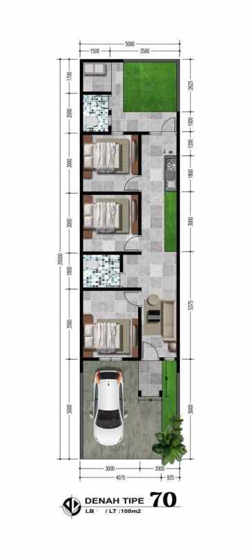 dijual rumah kavling polda wage taman