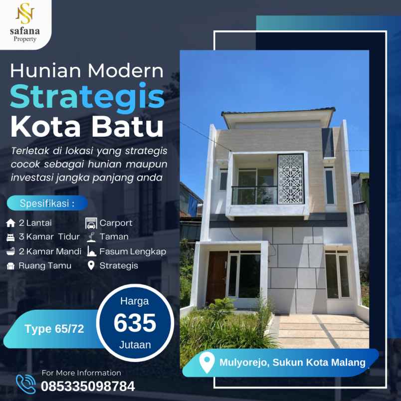 dijual rumah mulyorejo sukun